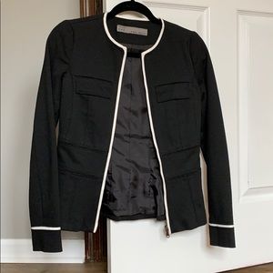Zara black and white Blazer with zipper